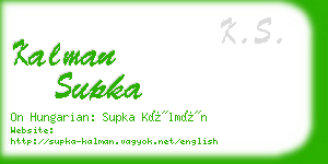 kalman supka business card